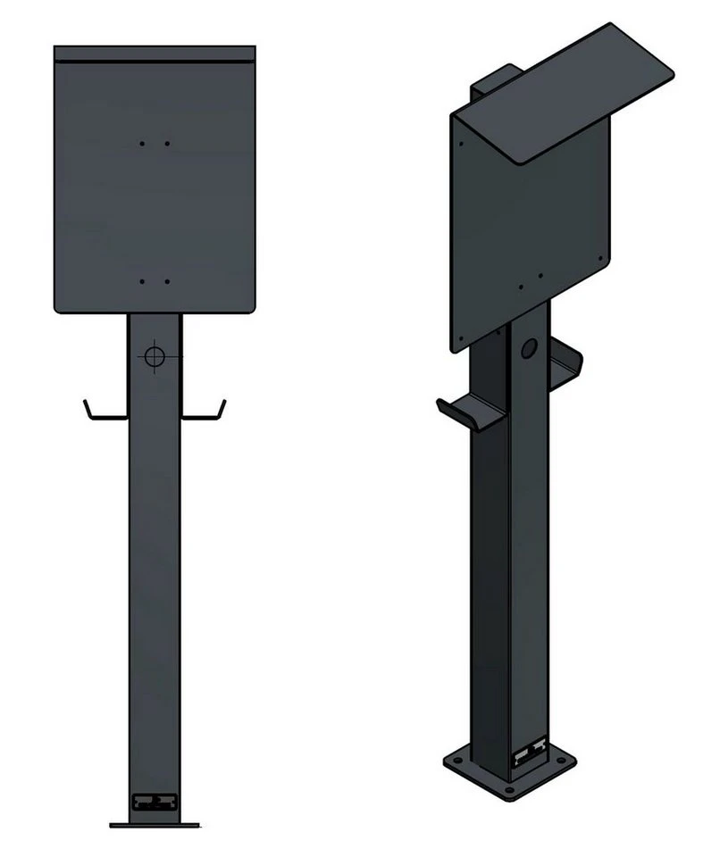 DIE-LADESÄULE.DE Ladesäule für OpenWB Series2 Standard Duo Edelstahl Anthrazit RAL 7016