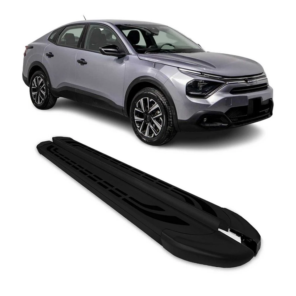 OMAC Seitenschweller Trittbretter für Citroen C4 X 2022-2025 Aluminium ABS Schwarz 2-teilig