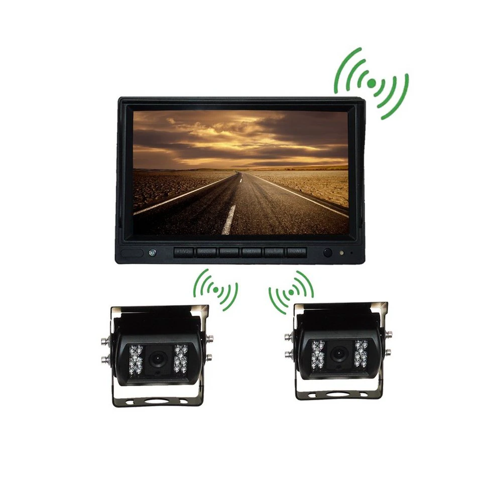 TAFFIO LKW Bus Digital Funkkamera HD Rückfahrsystem kabellos 2 Kameras 7" Monitor