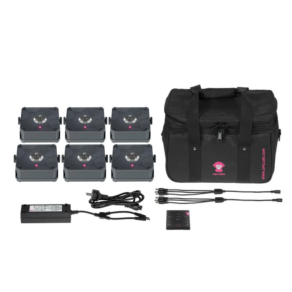 Ape Labs ApeLight Mini V2 Tourpack 6 Softbag Anthrazit-Grau Akkubetrieb LED