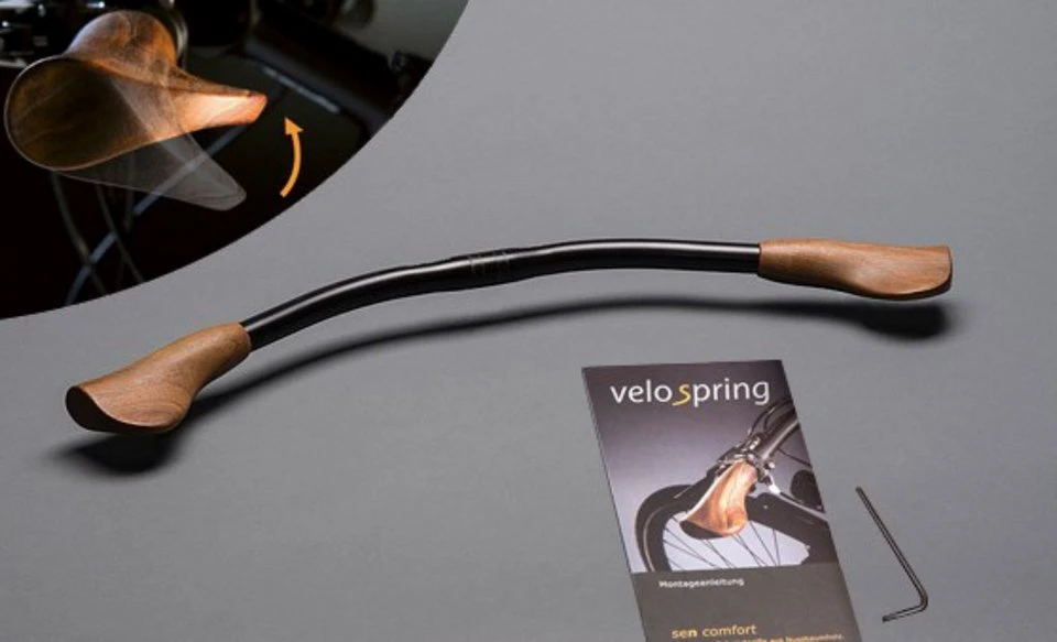 Velospring Fahrradlenkergriff sen comfort vormontiert Nussbaumholz