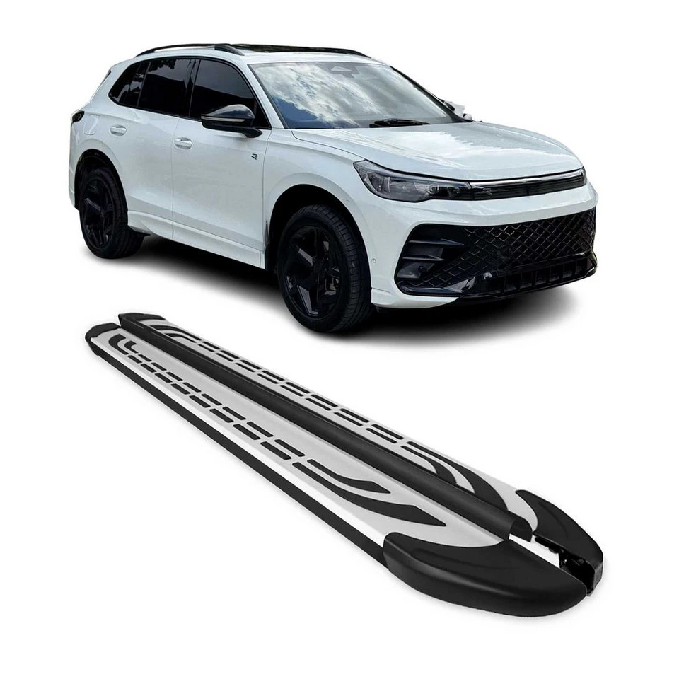 OMAC Trittbretter VW Tiguan Mk3 2024-2025 Aluminium Grau 2-teilig rutschfest