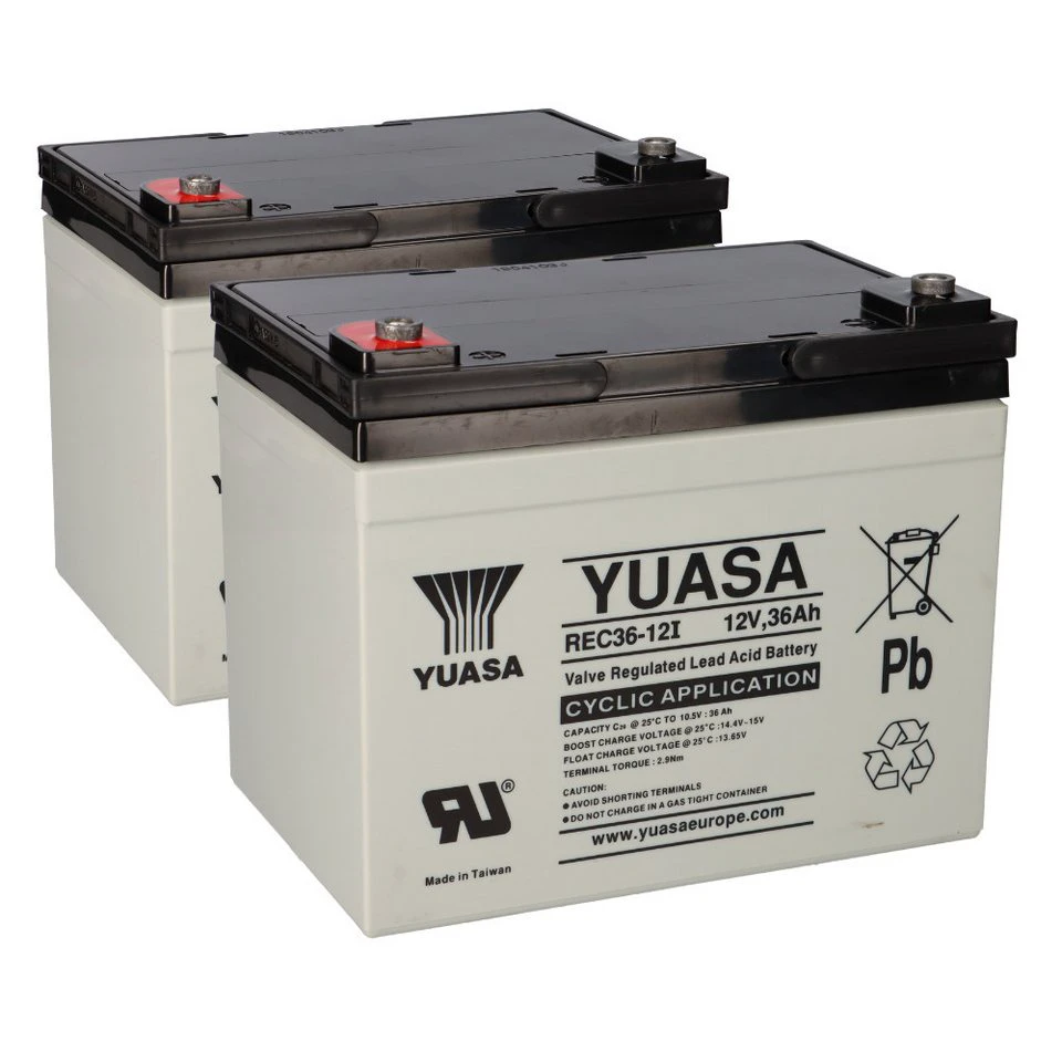 Yuasa Akku 2x 12V 36Ah passend für E-Mobil Rollstuhl E-Scooter Bleiakkus