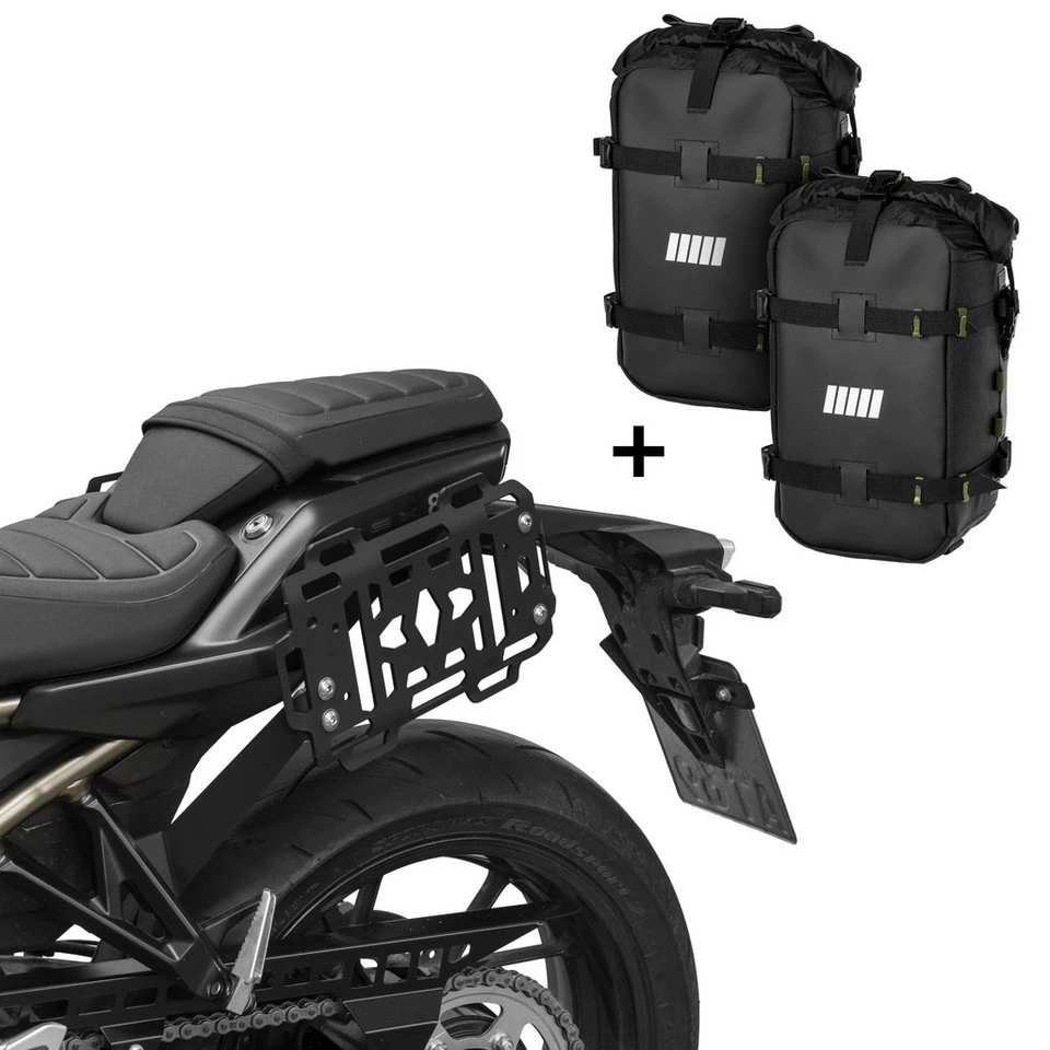 ZIEGER Seitentaschenträger Gepäckset 2x SCHNORR Bumberbag M 12 Liter Suzuki GSX-8T