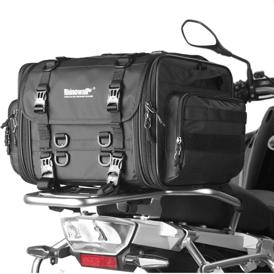 Rhinowalk Motorrad Sitztaschen 33-45L wasserdicht erweiterbar Rücksitztasche