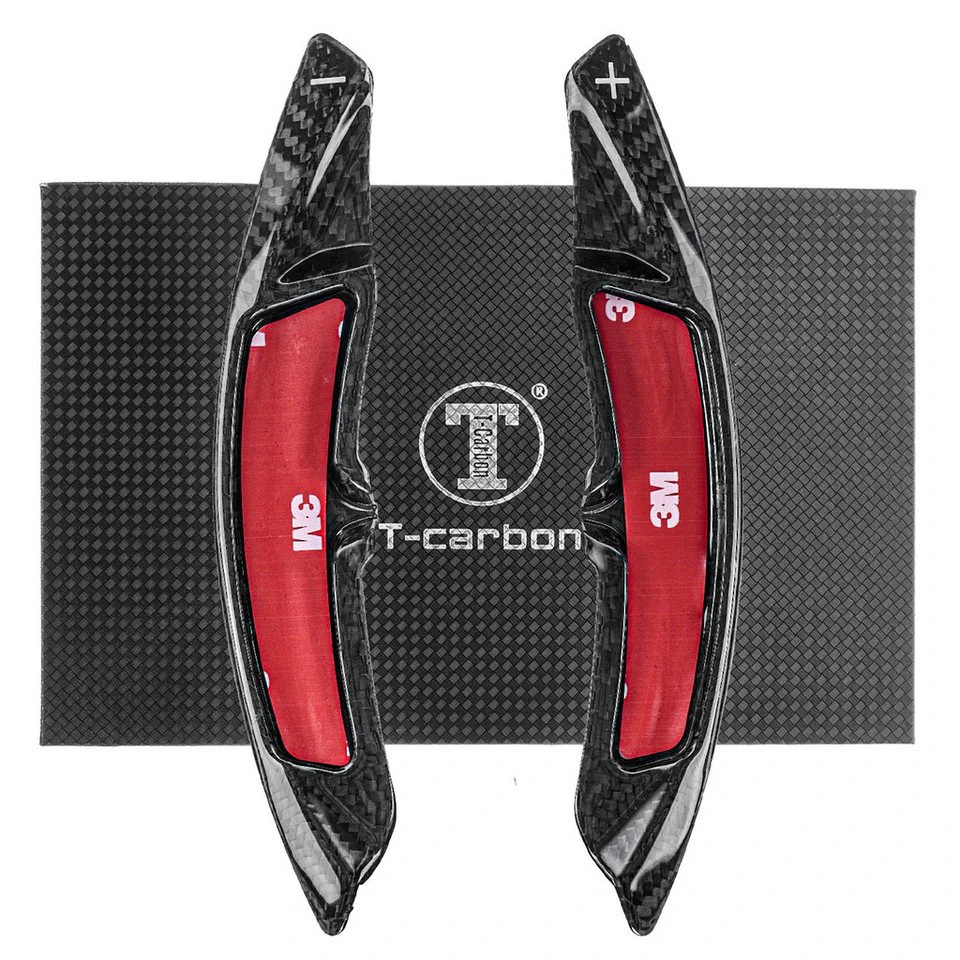 T-Carbon Schaltwippen-Verlängerungen Toray-Carbon Schwarz Paar für Porsche 718 Cayman Boxster 982