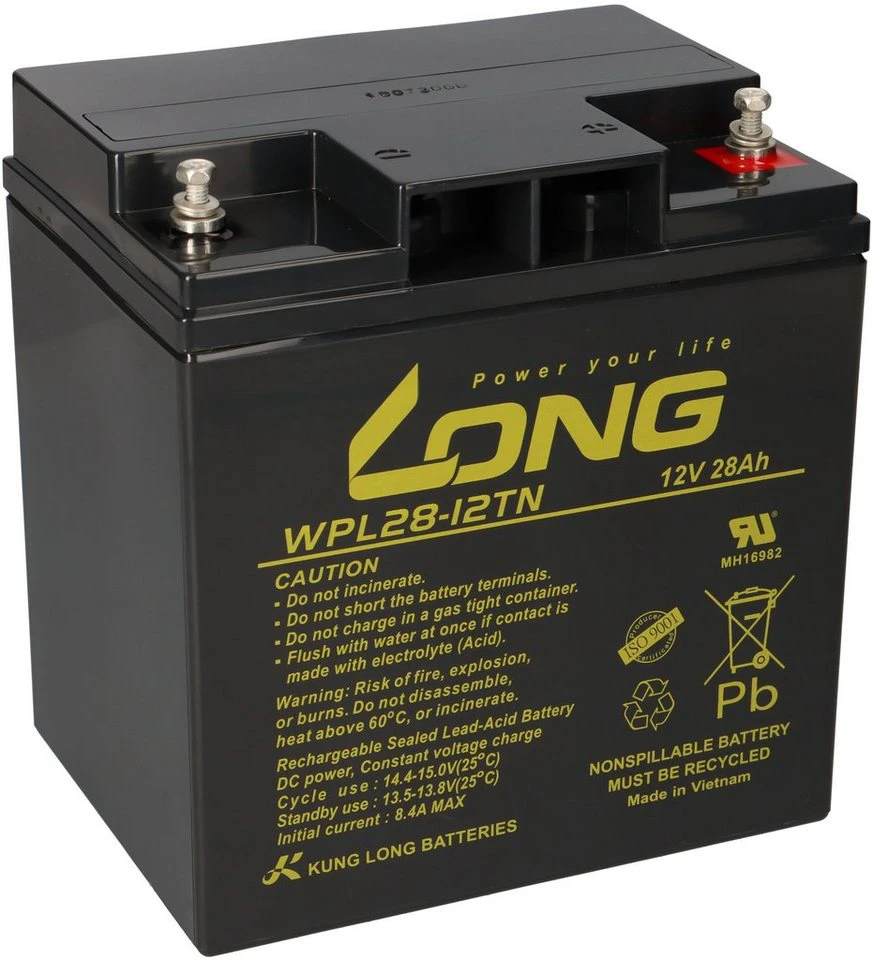Kung Long Akku WPL28-12TN 18x USV 12V 28Ah Bleigel