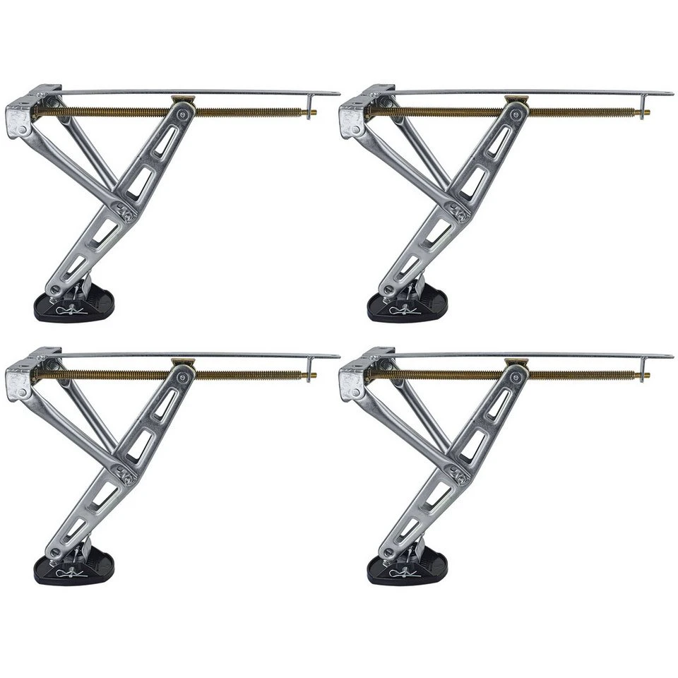 RAMROXX Ausdrehstützen mit Stützplatten für PKW-Anhänger 580 mm 4er Set