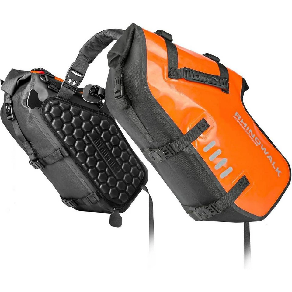 LuxusKollektion Roller-Gepäckträger Satteltasche Motorrad 28L Orange wasserdicht Seitentasche