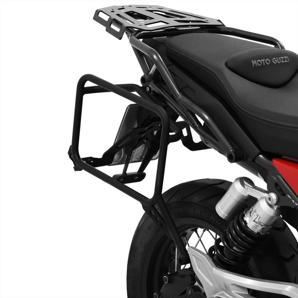 ZIEGER Kofferträgerset für Moto Guzzi V85 TT schwarz aus 18 mm Stahlrohr