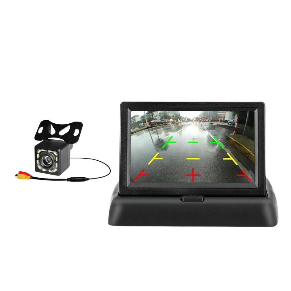 GABITECH Outdoor Rückfahrkamera 12 LED mit 5 Zoll Monitor Wetterfest Weitwinkel Nachtsicht