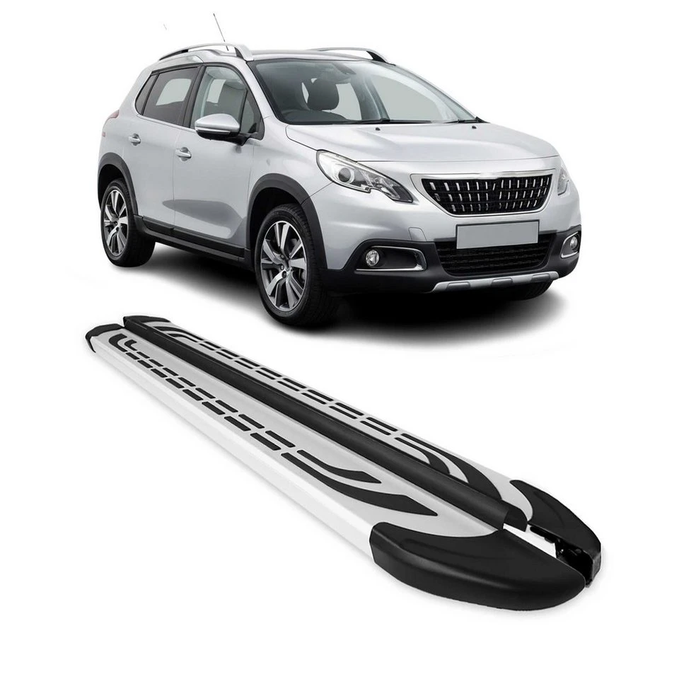 OMAC Trittbretter für Peugeot 2008 2013-2020 Aluminium Grau 2-tlg. rutschfest