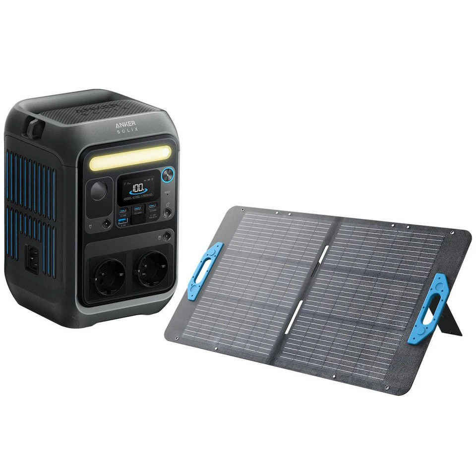 Anker SOLIX C300X Powerstation mit PS100 Solarpanel 100 W 288 Wh