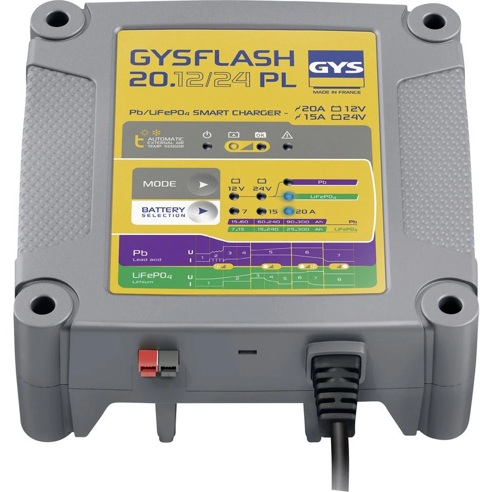GYS GYSFLASH 20.12/24 PL 026049 Automatikladegerät 12 V 24 V 7 A 15 Autobatterie-Ladegerät
