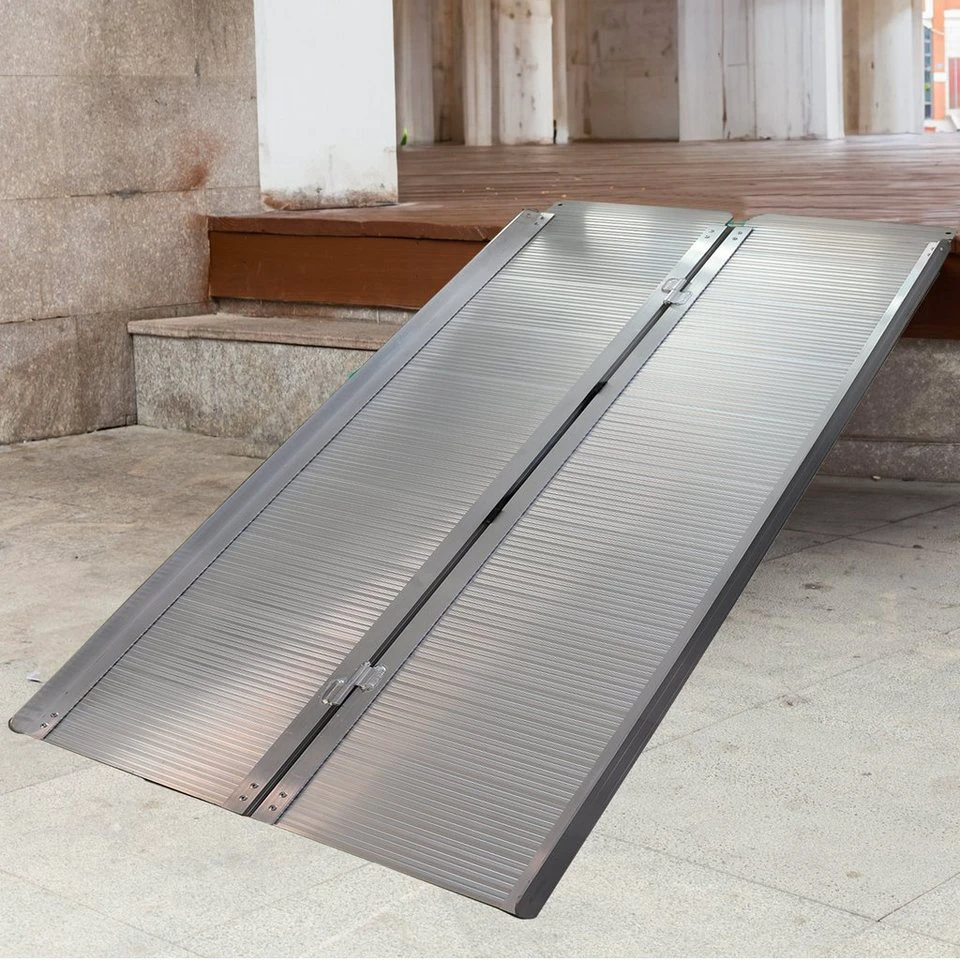 Tenzo-R Laderampe Alu mit Führungskante für Rollstuhl klappbar 152 x 70 cm