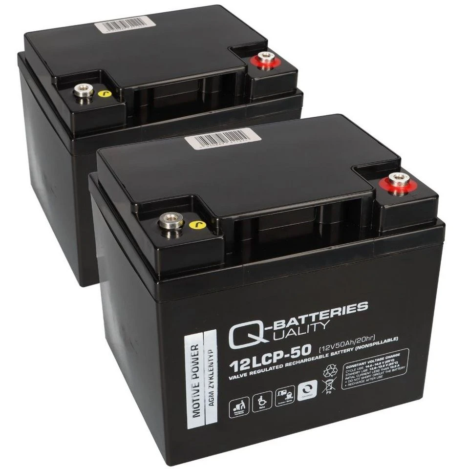 Akkuman.de Ersatzakkusatz E-Mobil Shoprider 2x 12V 50Ah AGM