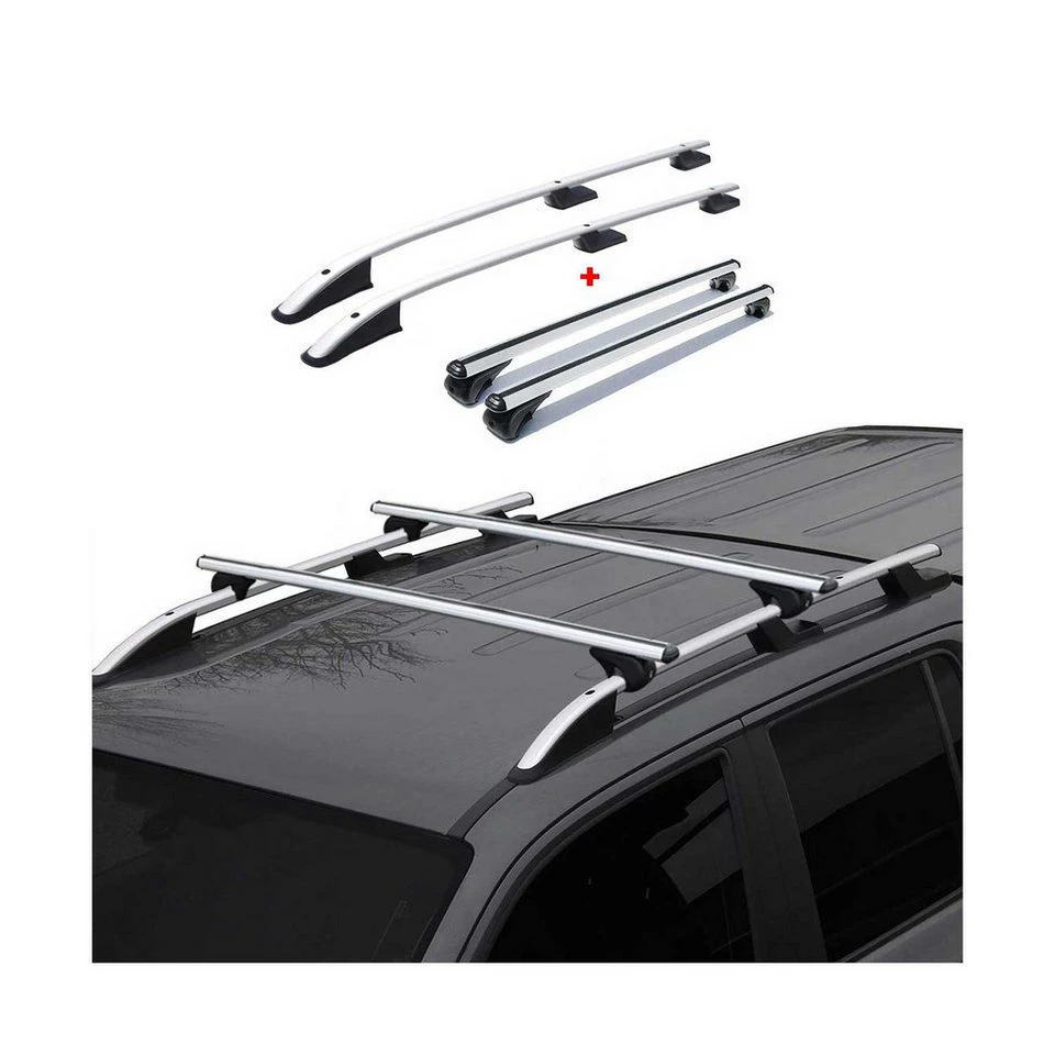 OMAC Dachträger Dachreling Ford Transit Custom 2012-24 L2 Alu Grau 4x