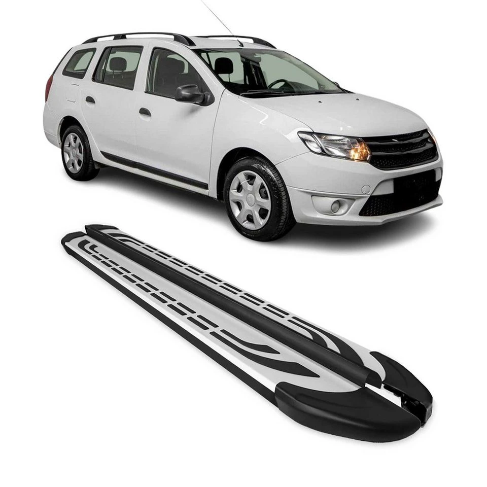 OMAC Trittbretter Dacia Logan MCV 2013-2021 Aluminium ABS Schwarz 2-teilig rutschfest