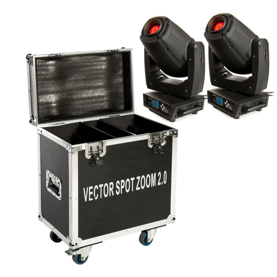 lightmaXX VECTOR SPOT ZOOM 2.0 Moving Head Spot 260 W Tour Case