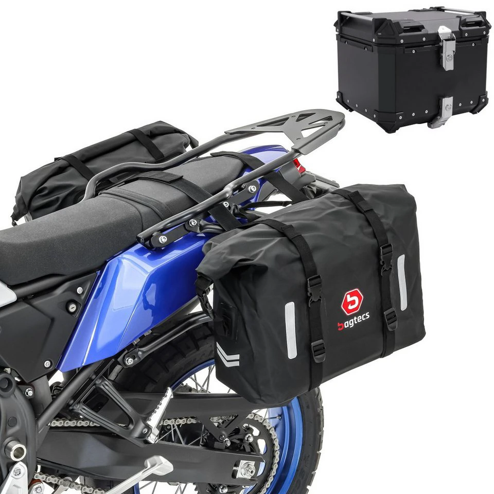 Bagtecs Satteltaschen WP8 mit Topcase XB45 45L für Yamaha Tenere 700