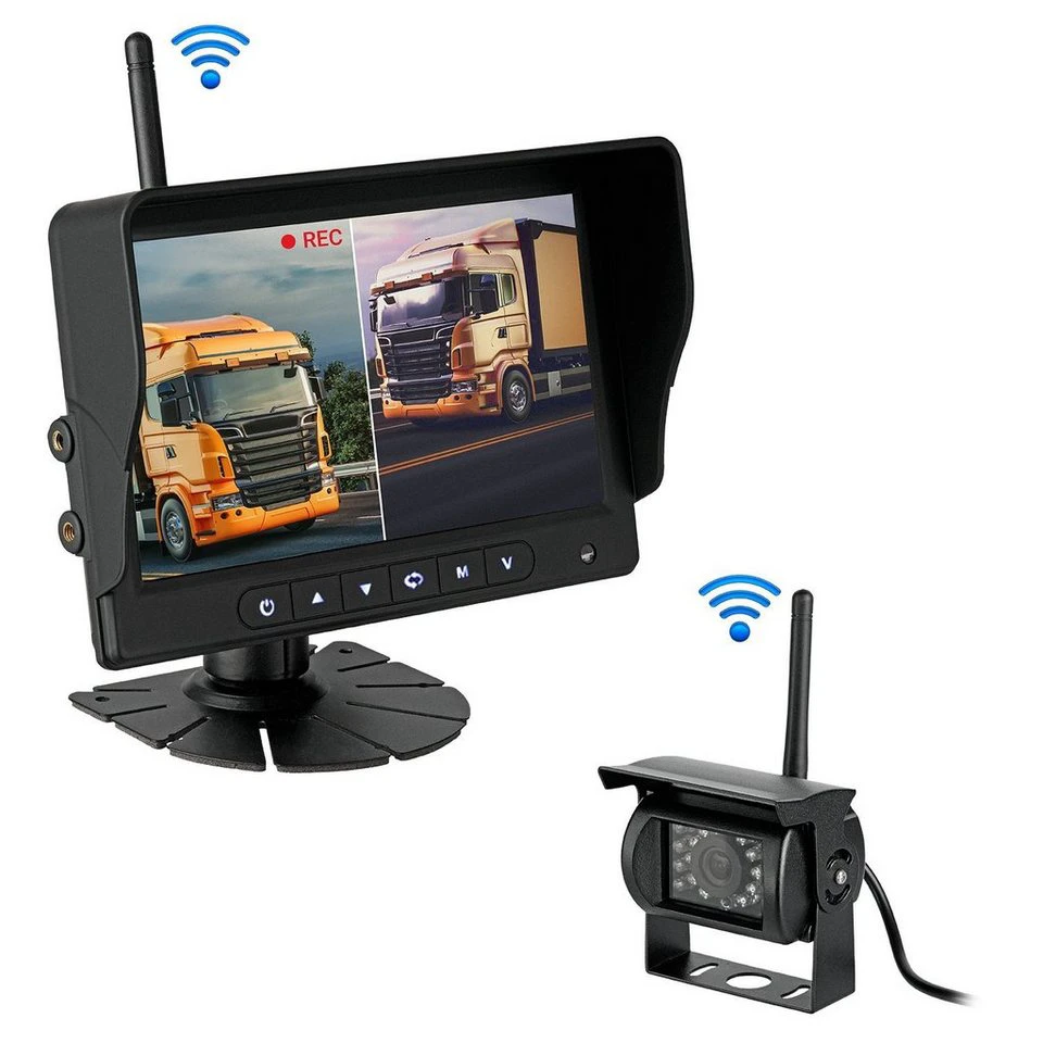 CARMATRIX BDW-710C+1 Rückfahrkamera AHD Funk 7 Zoll IPS Monitor DVR