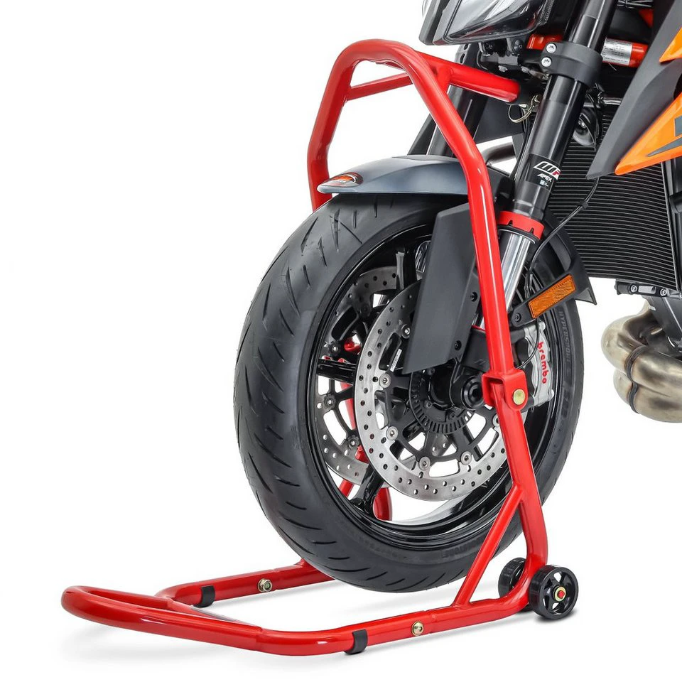 ConStands Lenkkopfständer Motorrad Classic mit Adapterbolzen 27 mm rot