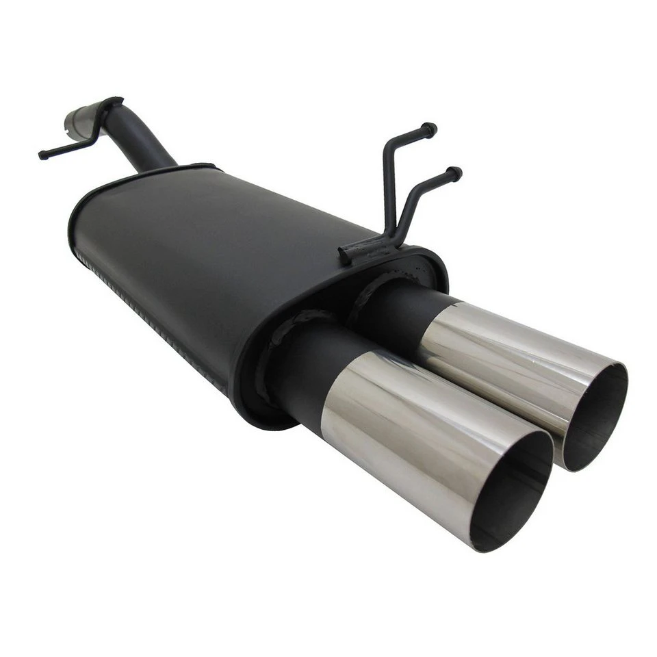OMAC Auspuff-Flexrohr Novus Sportendschalldämpfer Ford Fiesta MK6 JH/JD 2x76mm Edelstahl mit EG-Genehmigung