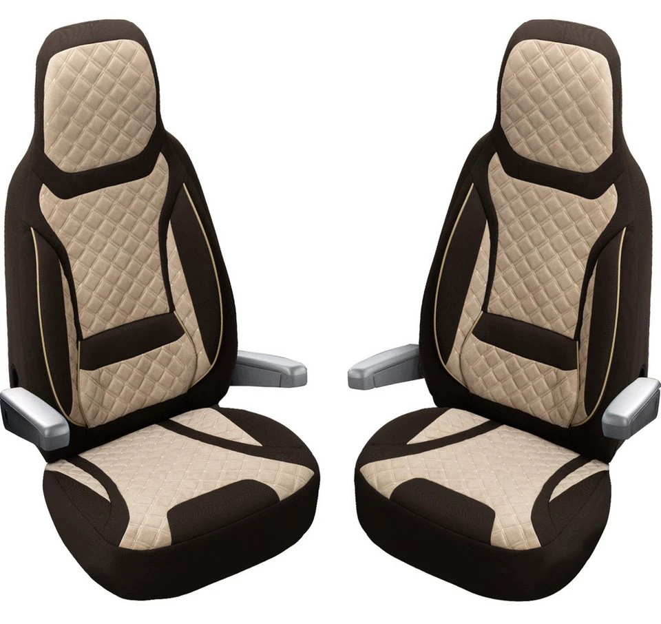 BREMER SITZBEZÜGE Autositzbezug Affinity Camper Van M DUO T2 Set Braun Beige MAN TGE