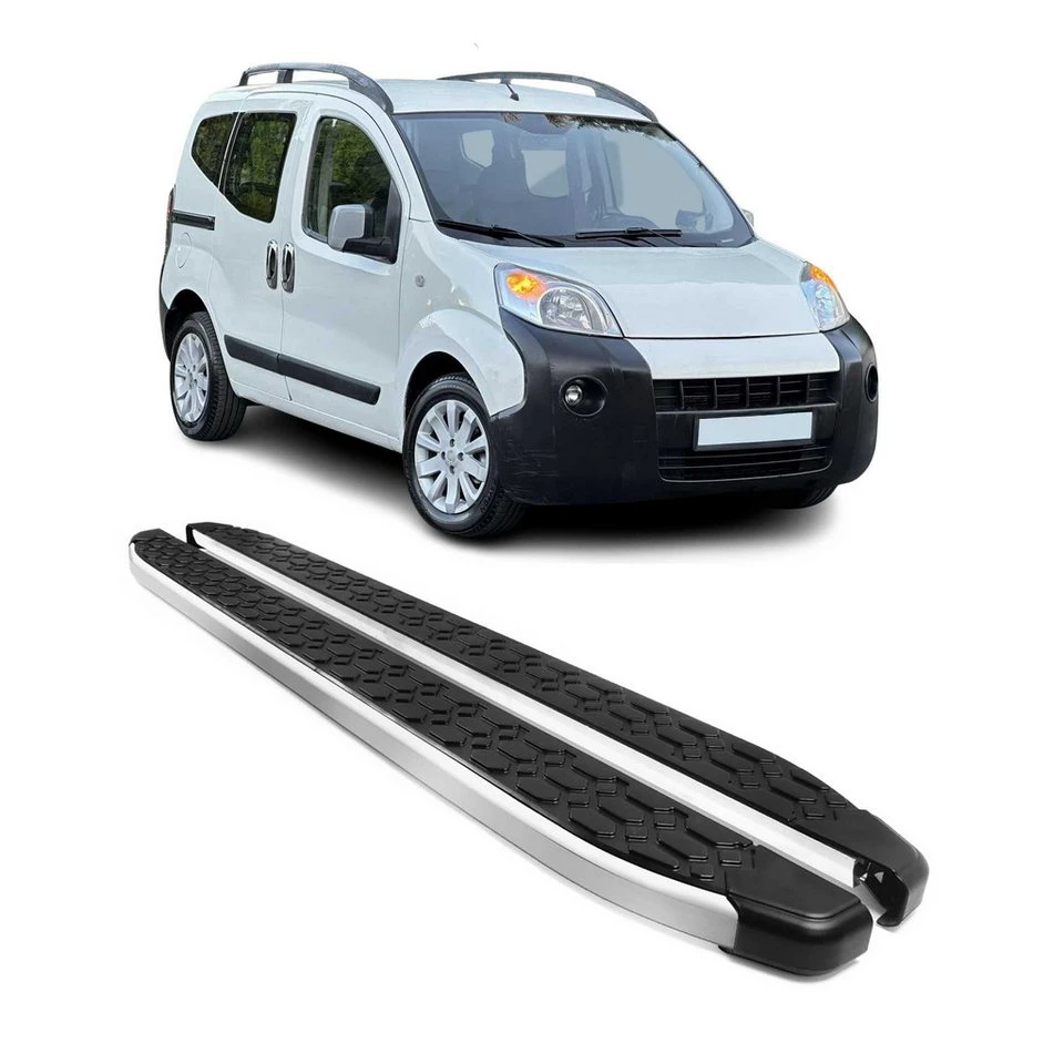 OMAC Aluminium Trittbretter für Citroen Nemo 2008-2021 Schwarz 2tlg