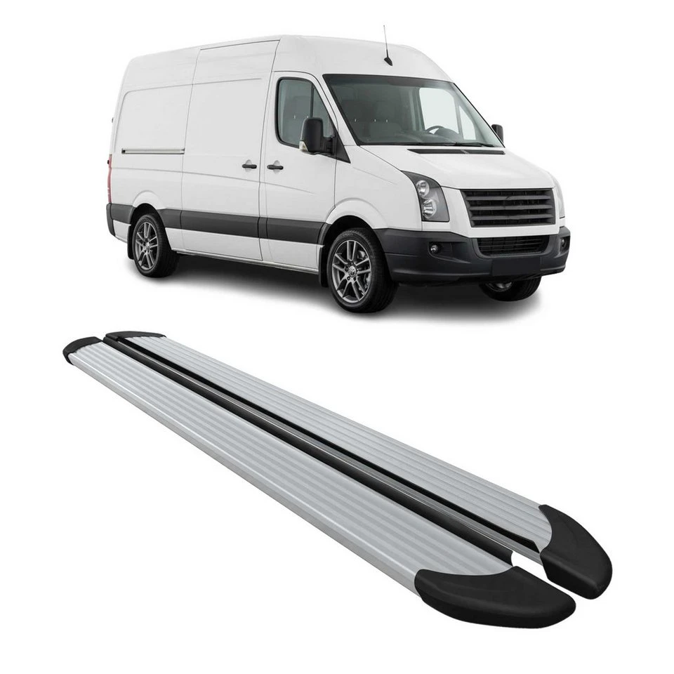 OMAC Trittbretter VW Crafter 2006-2018 L2 L3 Aluminium 2-tlg. rutschfest