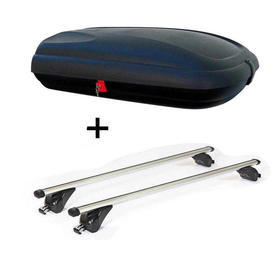 VDP Dachbox BA320L carbonlook mit Dachträger KING1 für Audi Q3 8U 5-Türer ab 11