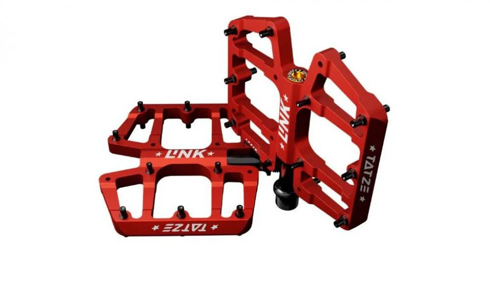 Tatze LINK Plattformpedale Titan rot 14 Pins je Seite