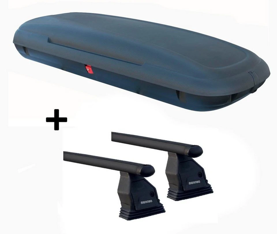 VDP Dachbox 480 Liter Carbon-Optik Stahl Dachträger Menabo Tema Peugeot 607 4 Türer 2000-2010