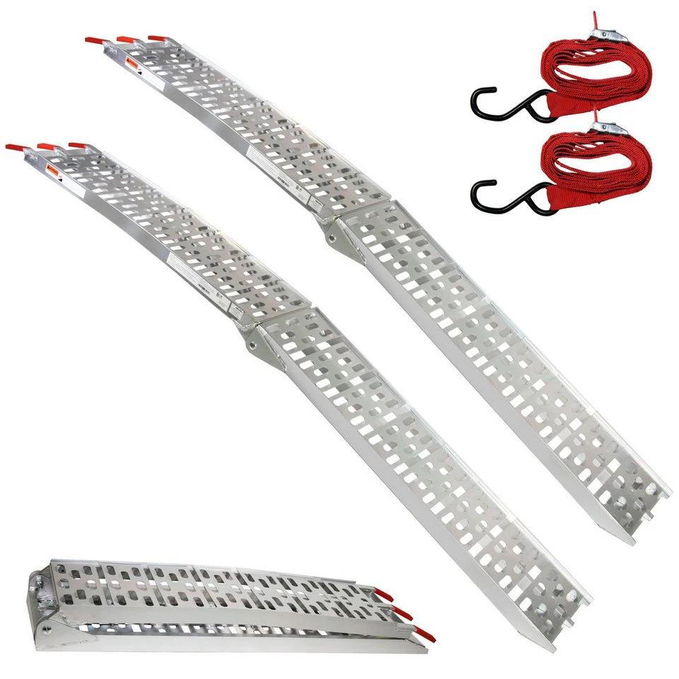HELO24 Auffahrrampe klappbar Aluminium 680 kg 223 x 27,5 cm R2