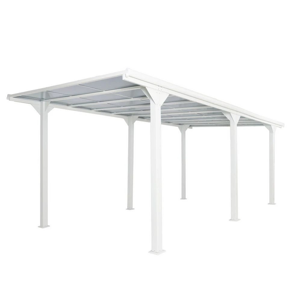MCW Einzelcarport MCW-O23-C 604 x 316 cm 205 cm Einfahrtshöhe Polycarbonat-Dach Wasserablaufrinne