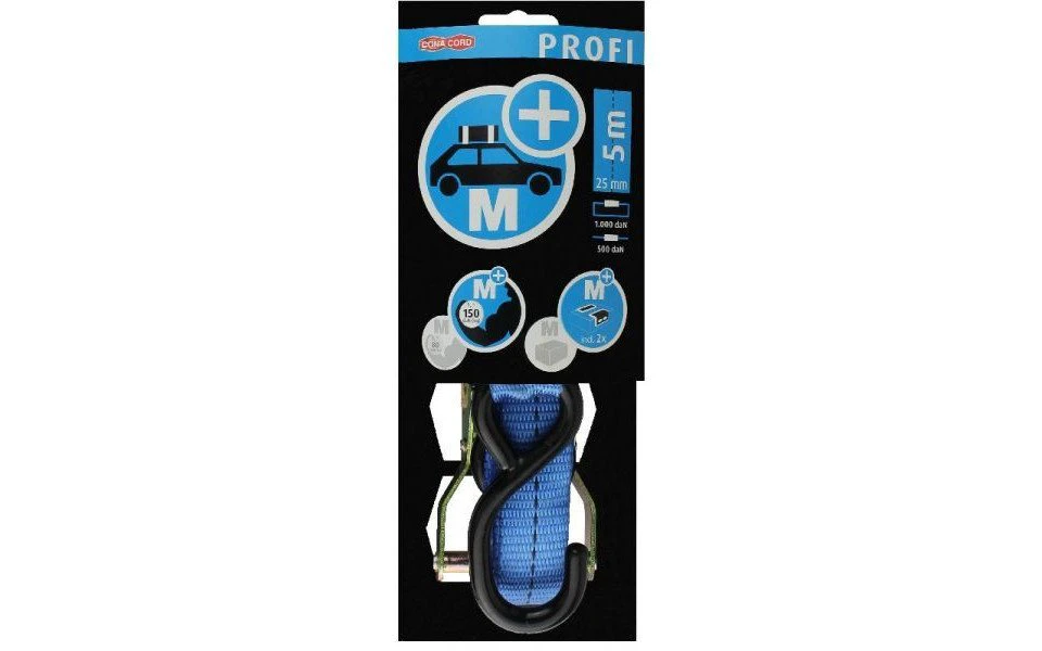 Aco Conacord Zurrgurt-Spanngurt 25 mm x 5 m blau mit Ratsche 2 S-Haken