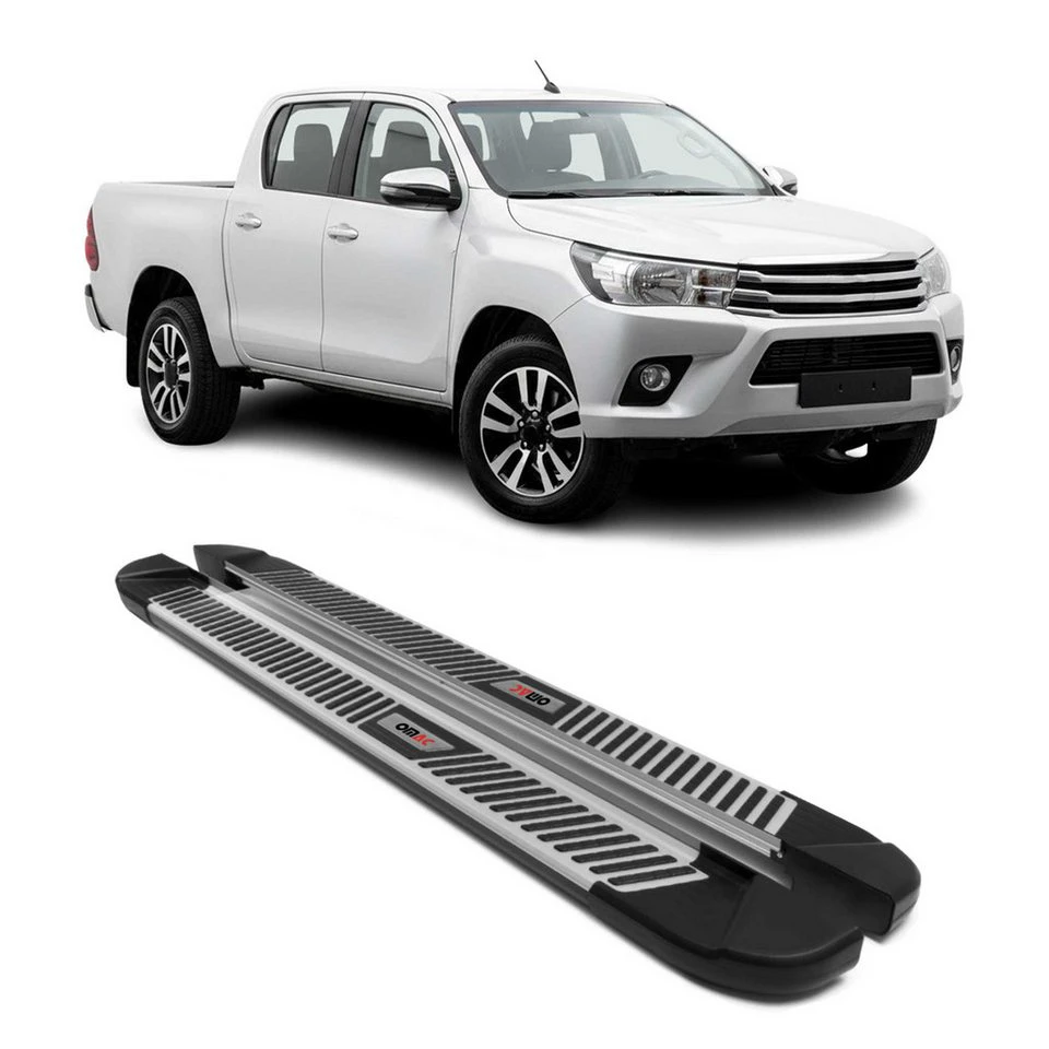 OMAC Trittbretter Toyota Hilux DoubleCab 2015-25 Aluminium 2-tlg. rutschfest
