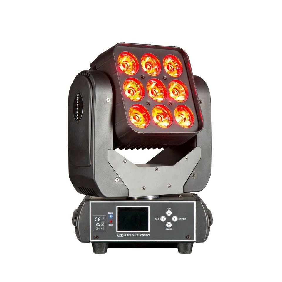 lightmaXX VEGA MATRIX Wash Moving Head 9x 12W RGBW Pixelkontrolle