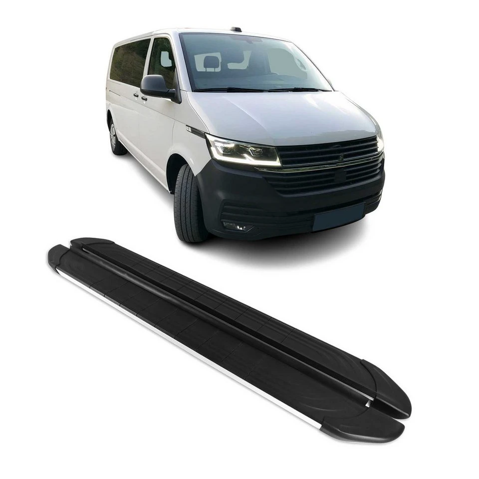 OMAC Trittbretter für VW T6 T6.1 2015-2024 L2 Aluminium Grau 2-tlg.