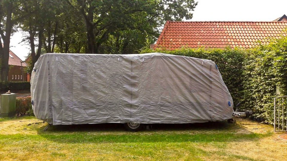 dynamic24 Wohnwagenschutzhülle L PP-Vliesstoff 610x250x220 cm imprägniert