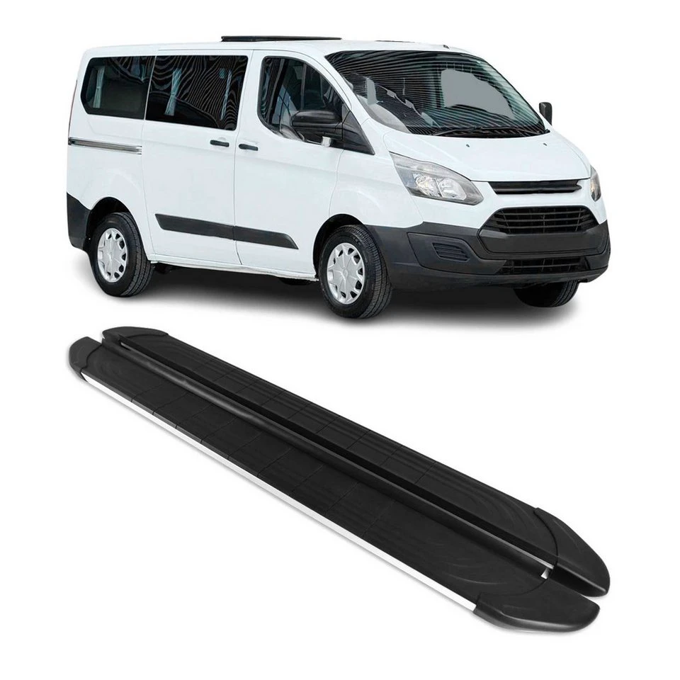 OMAC Trittbretter Aluminium Ford Transit Custom 2012-2022 L1 kurz 2-teilig rutschfest