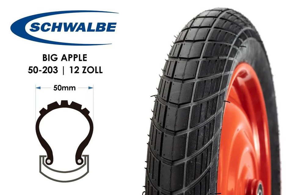 Schwalbe Big Apple 12x2.00 Active Line 50-203 K-Guard Schwarz