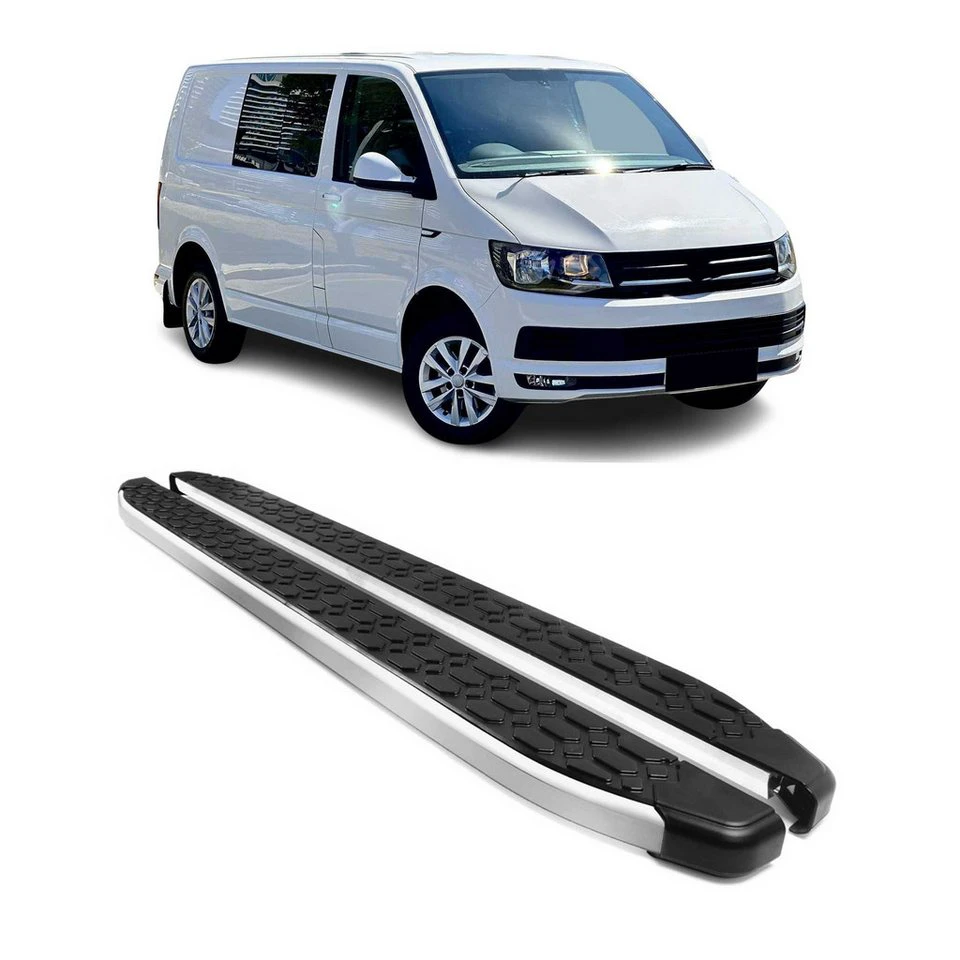 OMAC Trittbretter VW T6 T6.1 Transporter Multivan 2015-2024 L1 Aluminium ABS Schwarz 2-tlg.