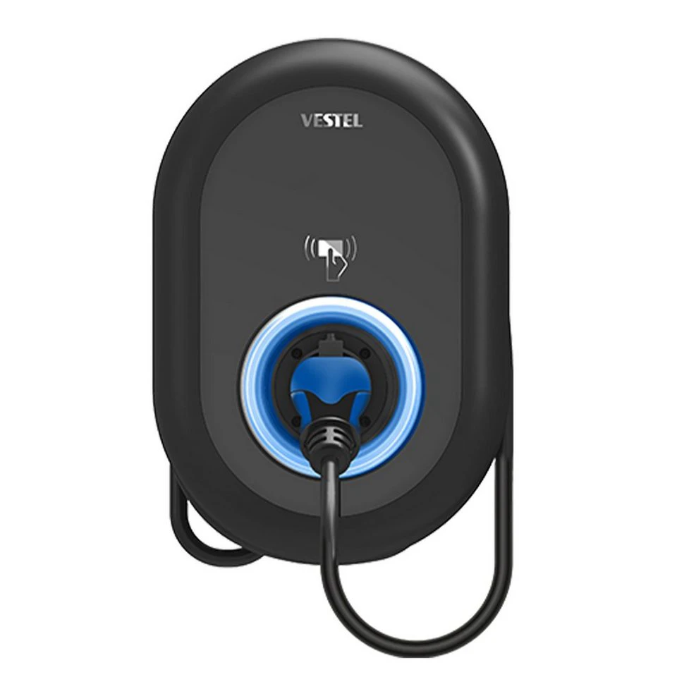 VESTEL Elektroauto-Ladestation EVC04-AC22-T2P 22 kW RFID Kartenleser 5 m Ladekabel