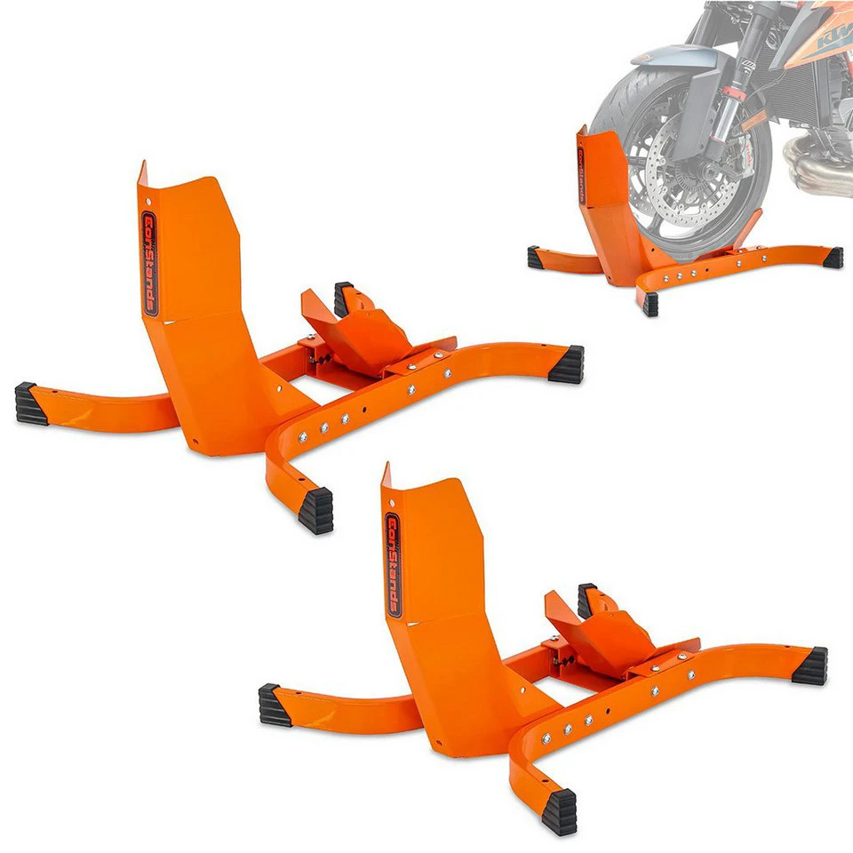 ConStands Motorrad Transportständer Easy Fix 2er Set bis 21 Zoll orange