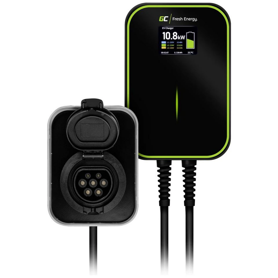 Green Cell EV PowerBox Wallbox Typ 2 32 A 22 kW mit RFID-Kartenleser