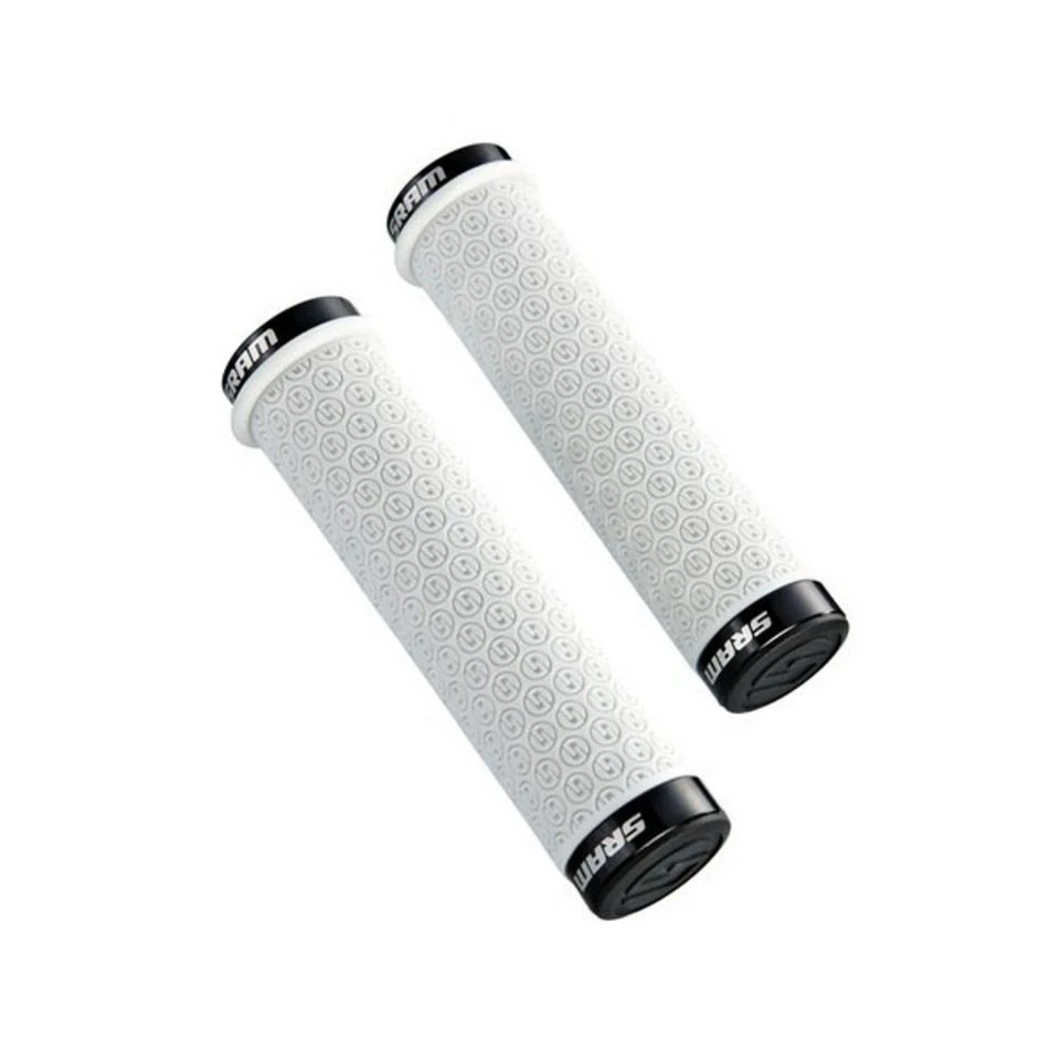 SRAM Silikongriffe 00.7918.026.002 139 mm weiß 1 Paar mit Schraubensicherung Doppelklemmen End Plug