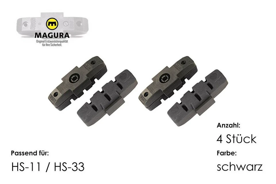 Magura Bremsbelag 4er-Pack Bremsgummi für HS11 HS33 HS66 Race-Line