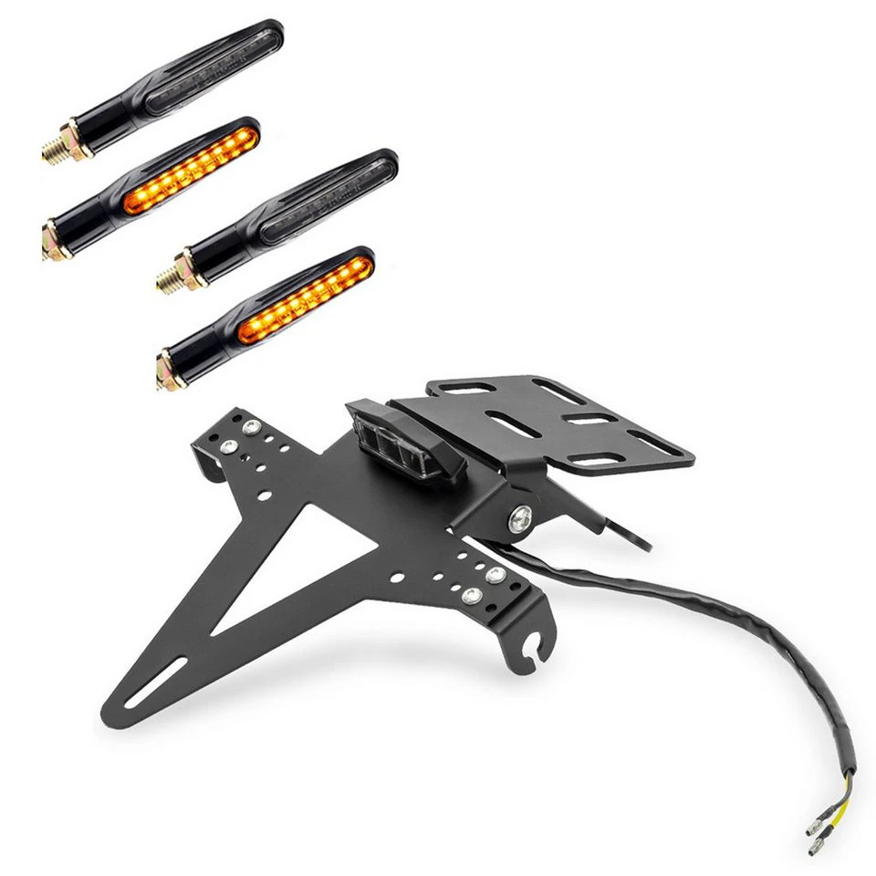 Zaddox Kennzeichenhalter Set KZ4 mit 4 LED Blinkern für Kawasaki Z 900 / 650
