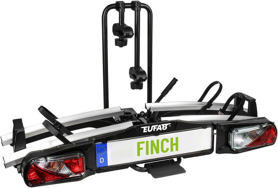 EUFAB FINCH Fahrradträger für 2 Fahrräder mit Schnellverschluss und Abklappmechanismus